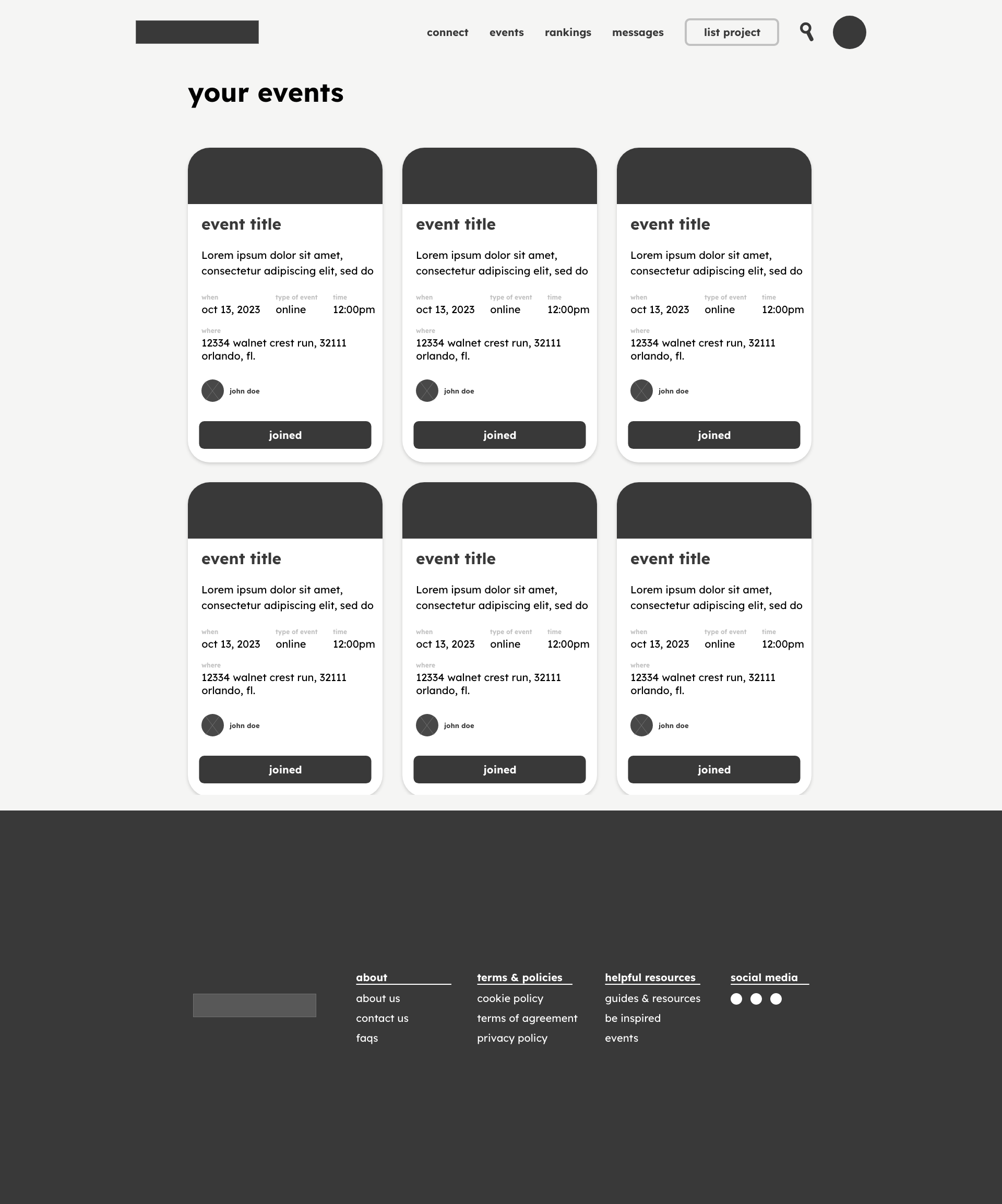 Events Page
